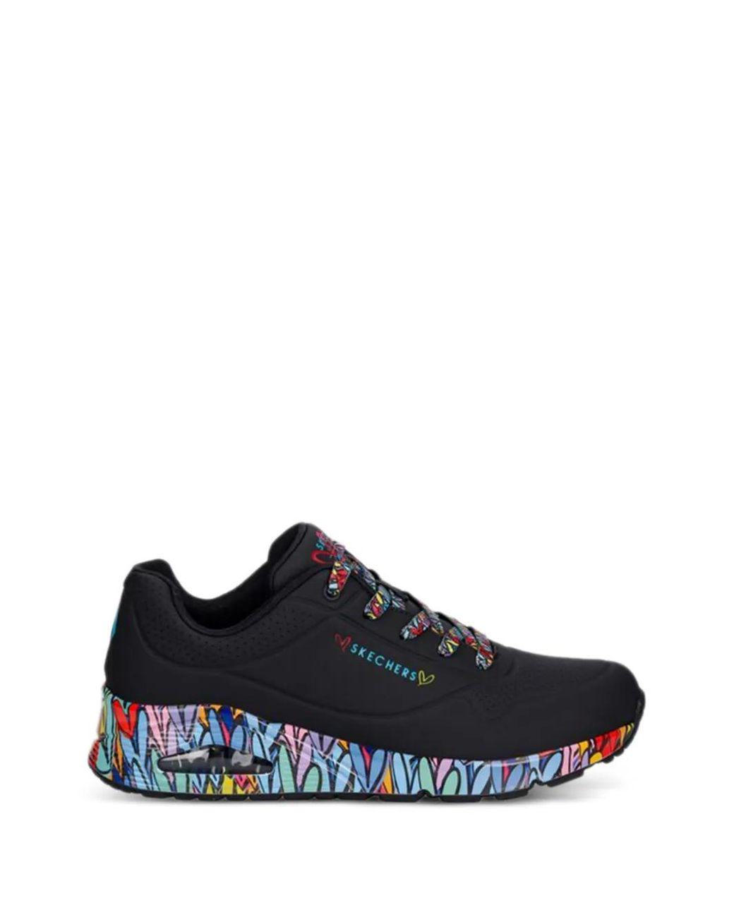 Women's Blue Street Uno Ravaged Love Lace-Up Sneakers
