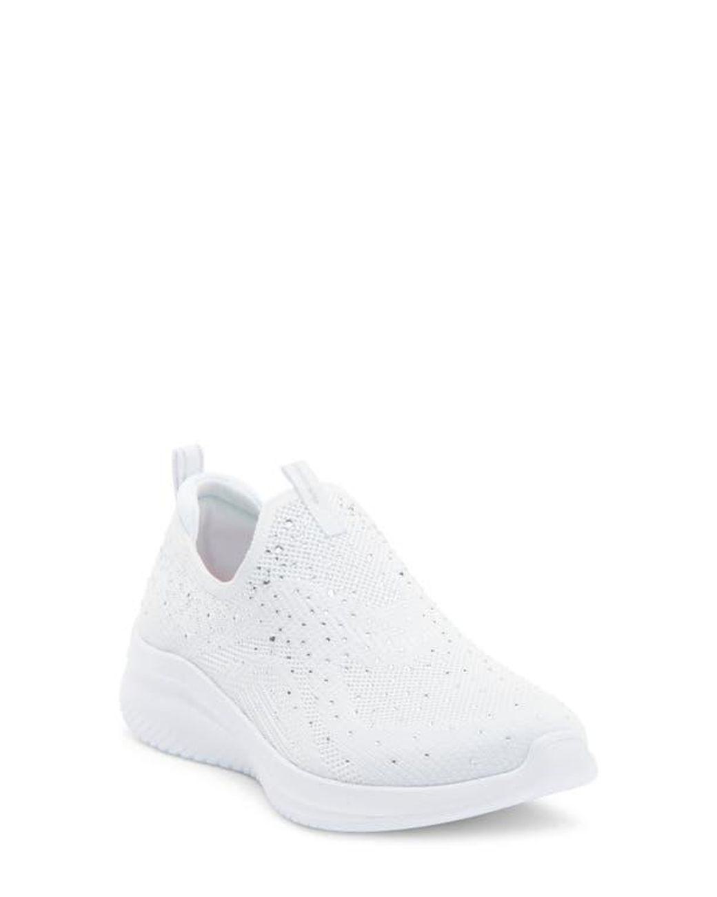 Women's White Ultra Flex 3.0 Glam Night Slip-On Sneaker