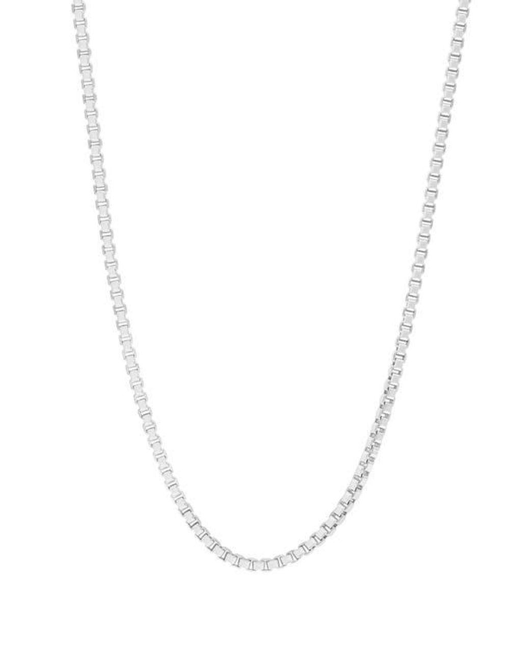 Men's Blue Sterling Box Chain Necklace