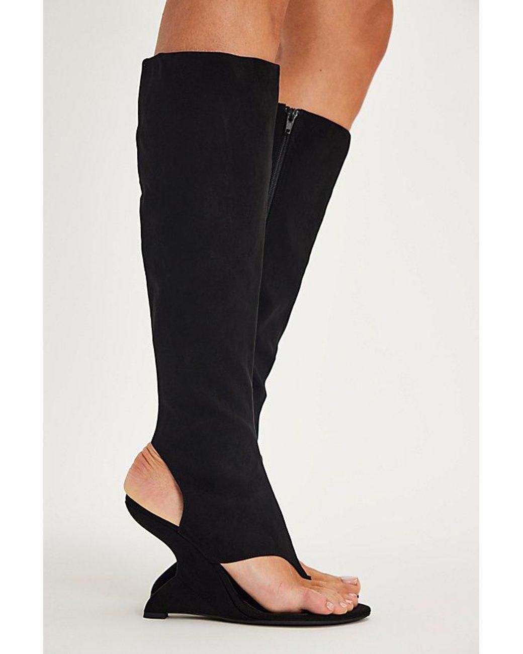 Women's Black Alix Knee-High Wedges