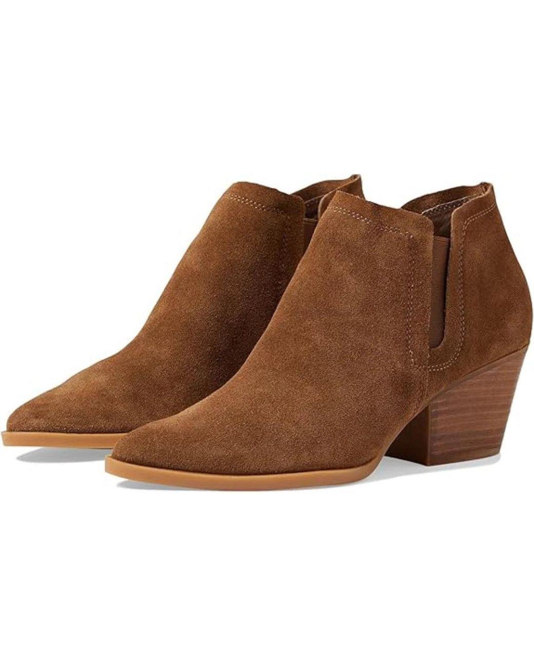 Women's Brown Dahlia Boots Dark Suede Pointed Toe Bootie Jzz1241
