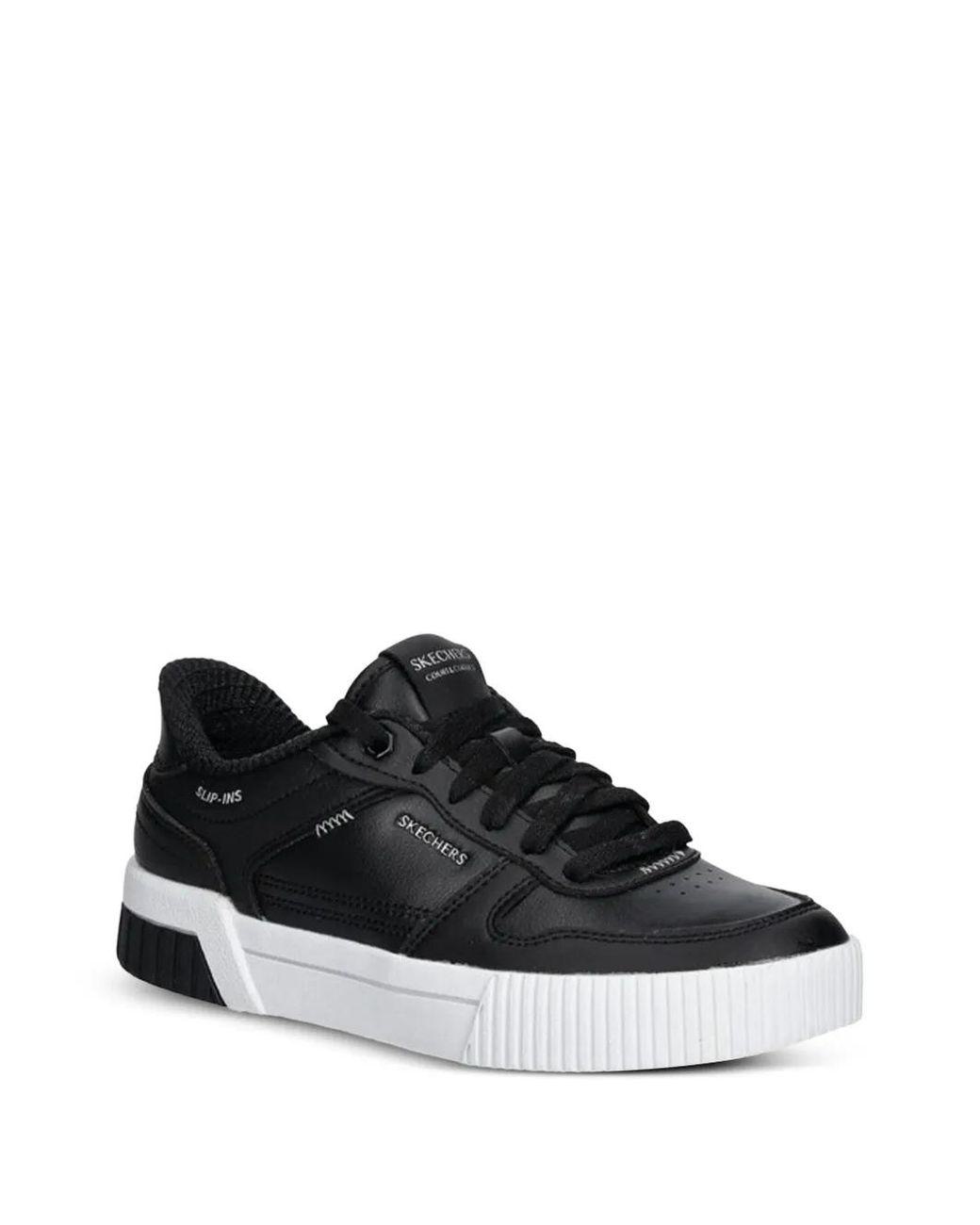 Women's Black Slip-Ins Lace-Up Sneakers