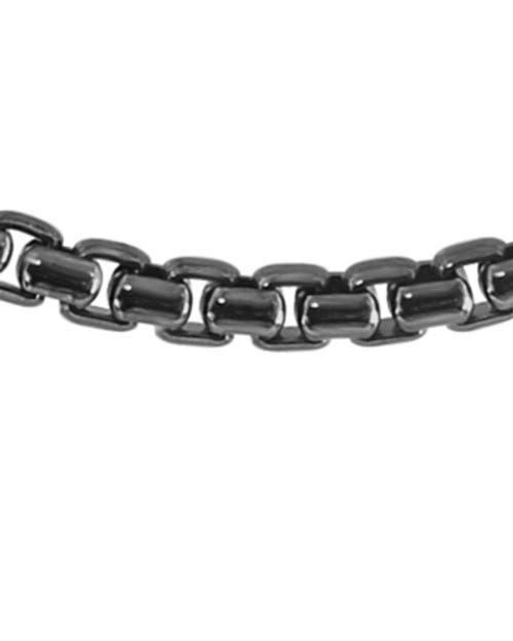 Men's White Sterling Box Chain Necklace