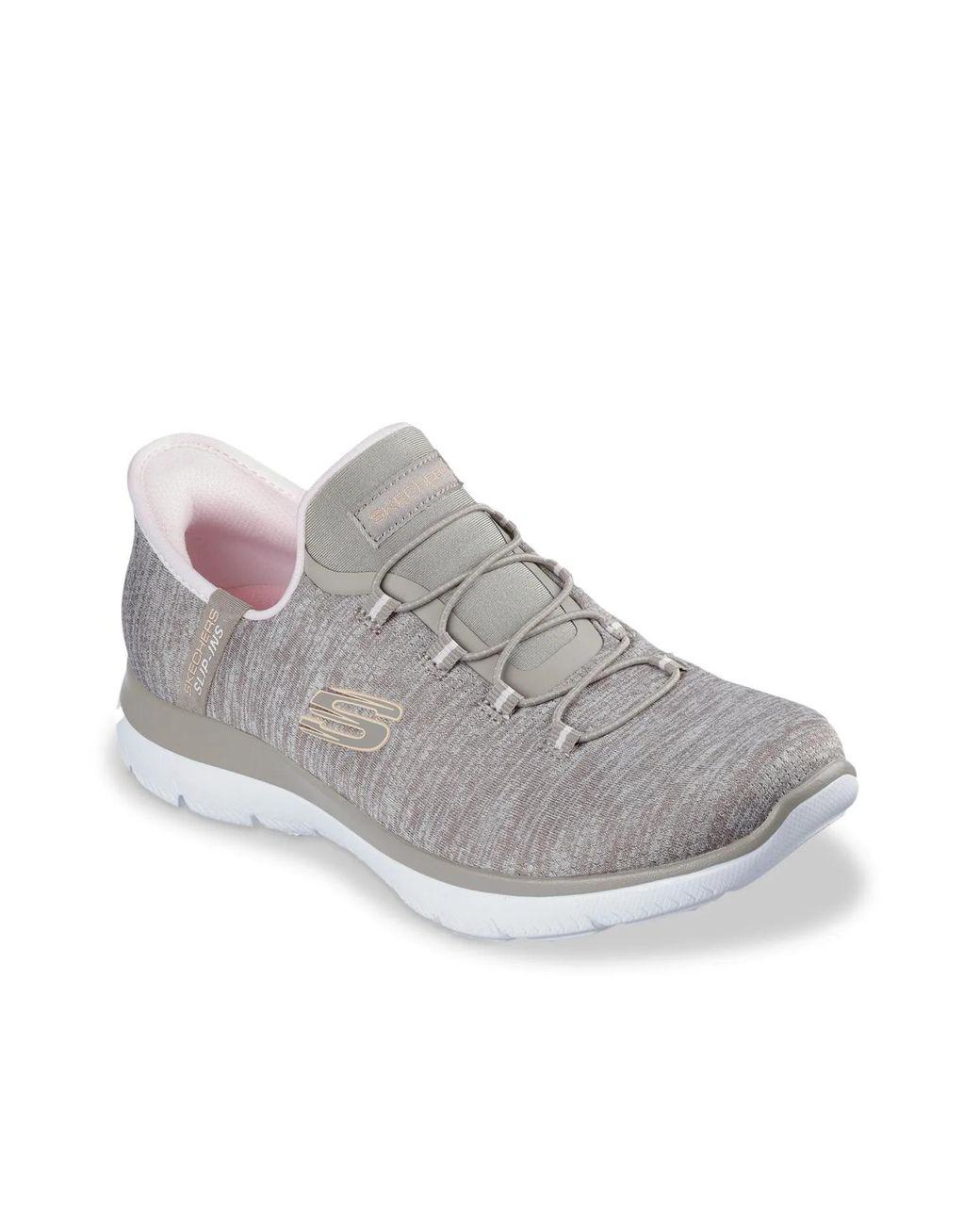 Women's Gray Wide Width Hands Free Slipins Summits Everyday Set Sneaker