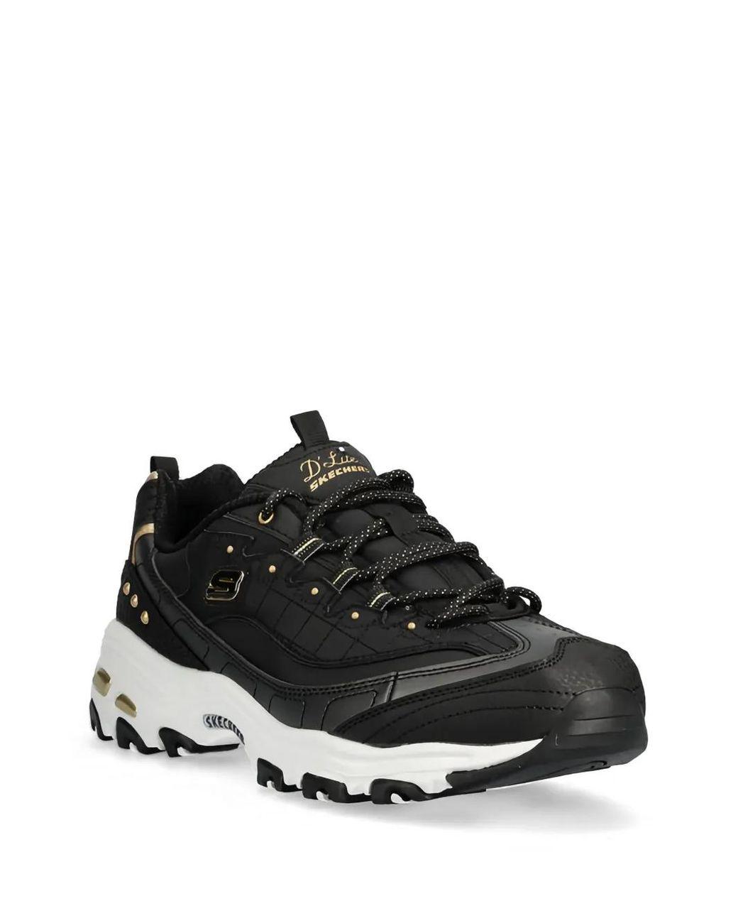 Women's Black Logo-Detail Lace-Up Sneakers