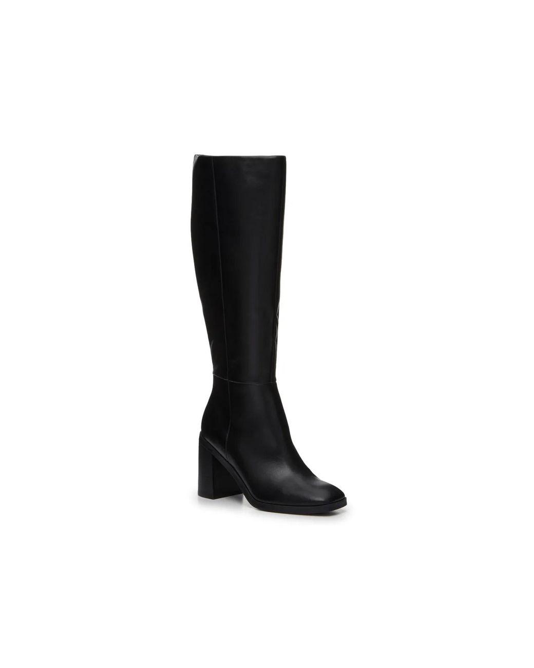 Women's Black Wide Width Flapper Wide Calf Boot