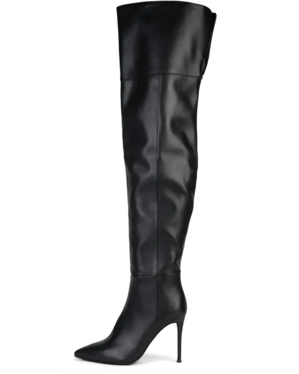 Women's Black Pillar Over The Knee Stiletto Boot