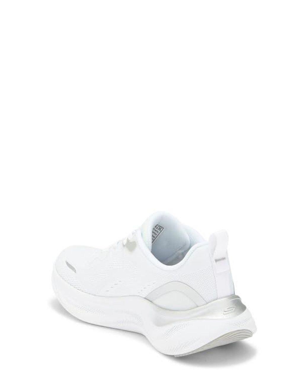 Women's White Skech Cloud Gentle Glow Sneaker