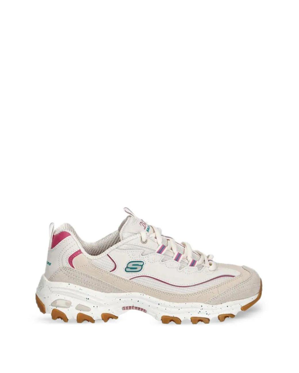 Women's White Striped Paneled Sneakers