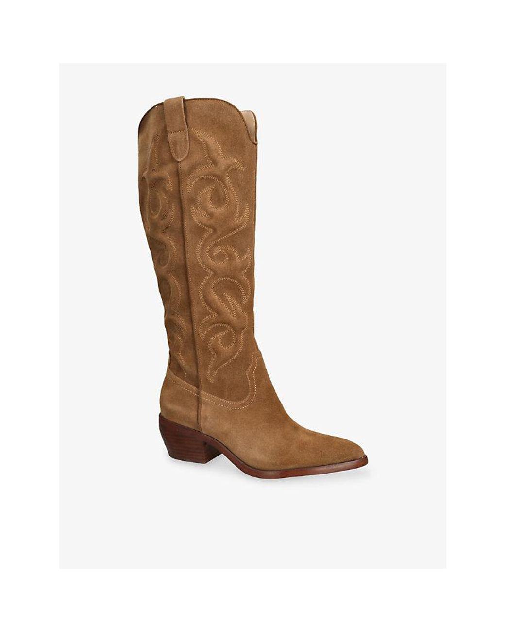 Women's Brown Mirla Suede Knee-High Boots