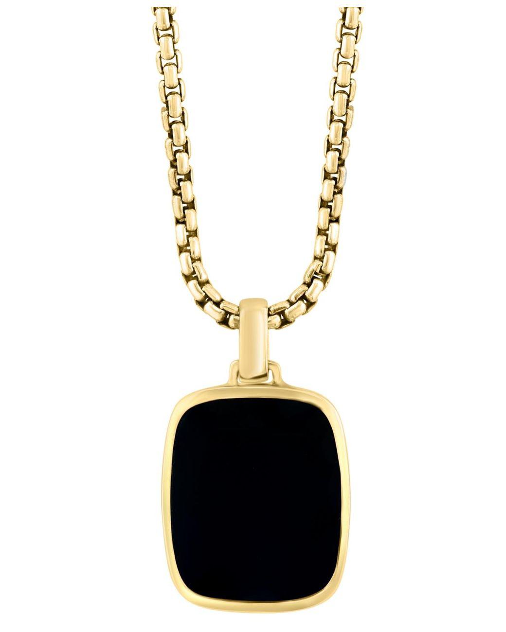 Men's Metallic Effy Onyx Dog Tag 22" Pendant Necklace