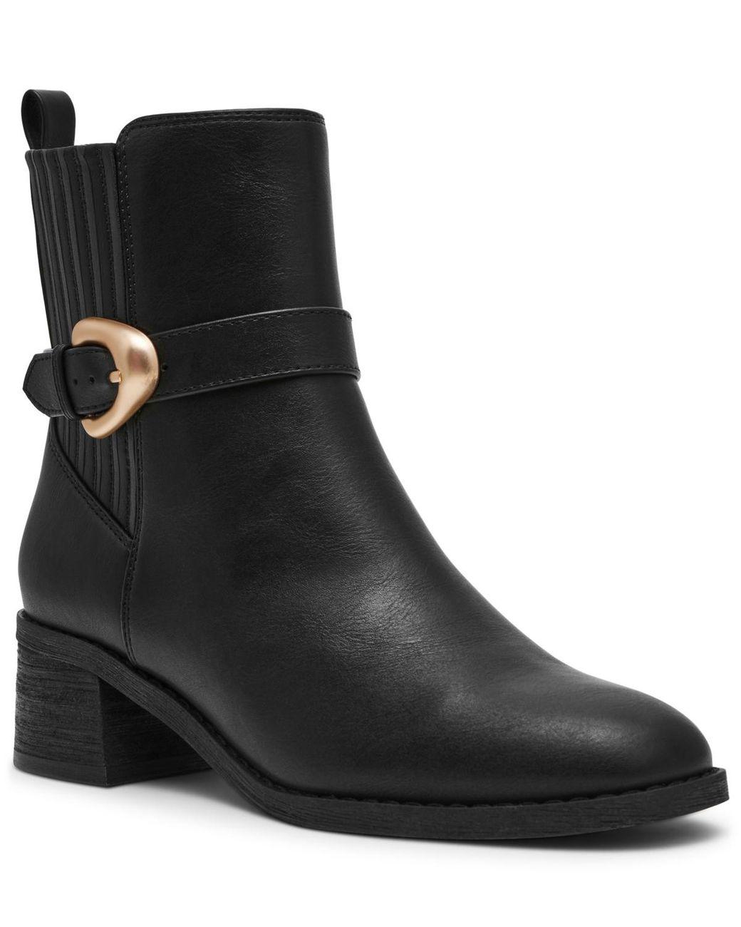 Women's Black Dagger Side Zip Bootie