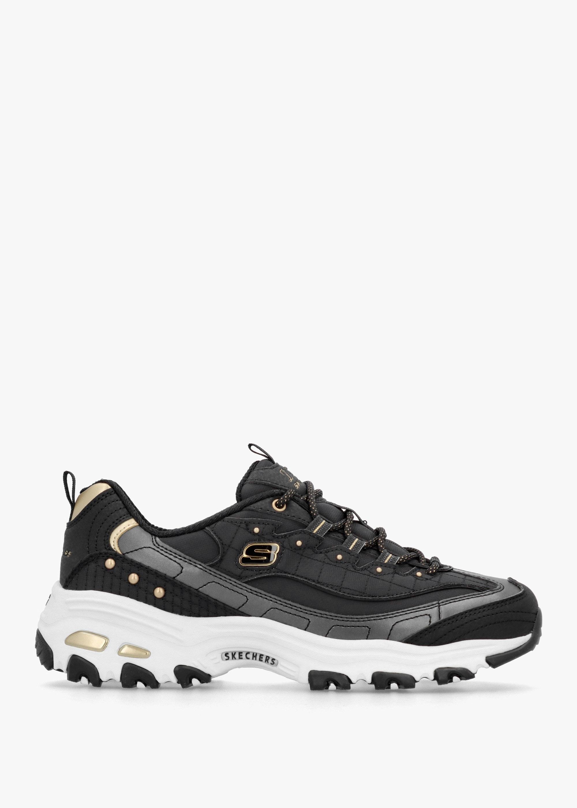 Skechers Women's D'lites Night Black & Gold Trainers