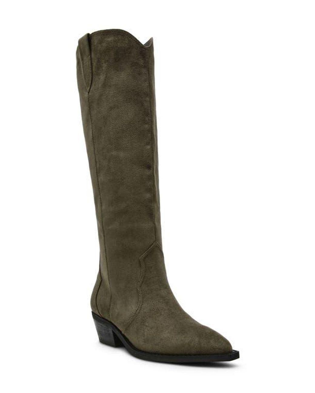 Women's Green Kit Knee-high Cowboy Boots