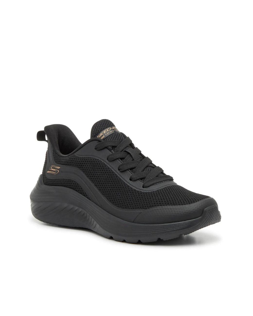 Women's Black Wide Width Bobs Sport Squad Waves Sneaker