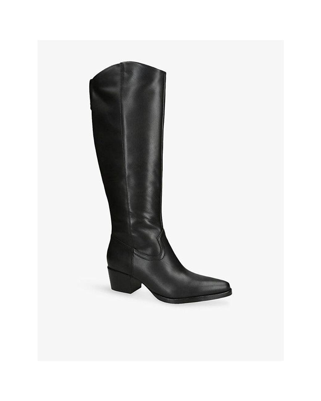 Women's Black Virona H2O Leather Heeled Boots