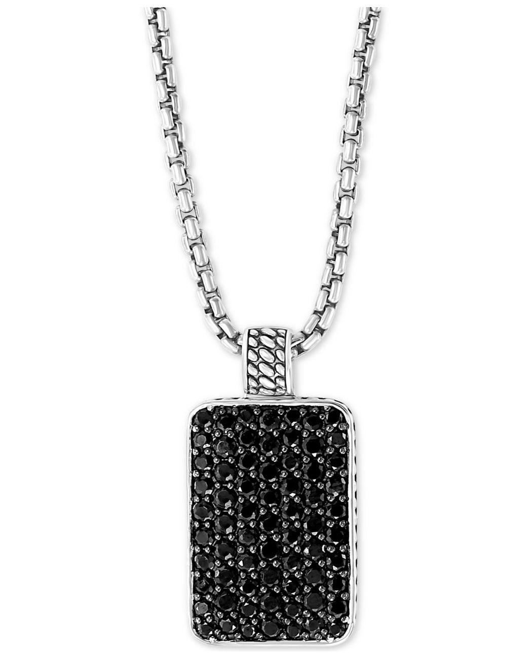 Men's White Effy Dog Tag 22" Pendant Necklace