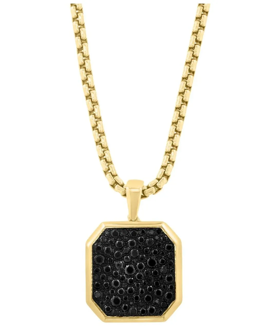 Men's Metallic Black Spinel Pendant Necklace (1-5/8 Ct. T.w.