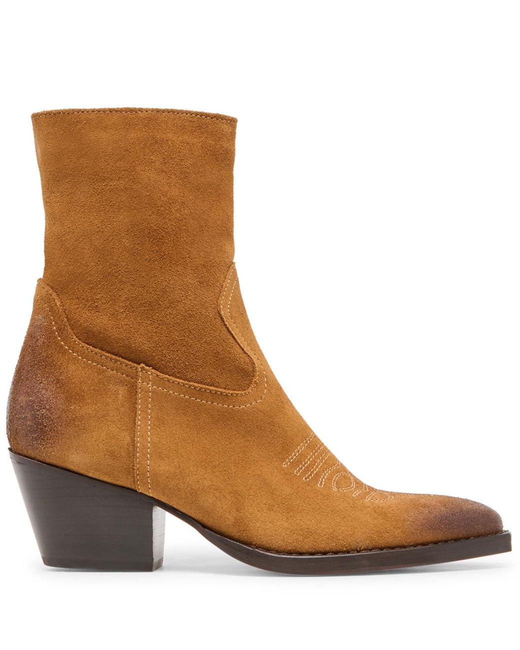 Women's Brown Klyde Full-zip Western Booties