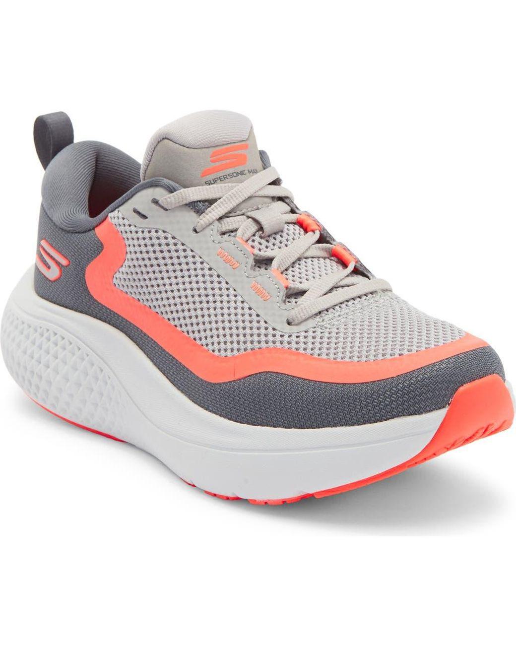 Women's Gray Go Run Supersonic Max Running Shoe
