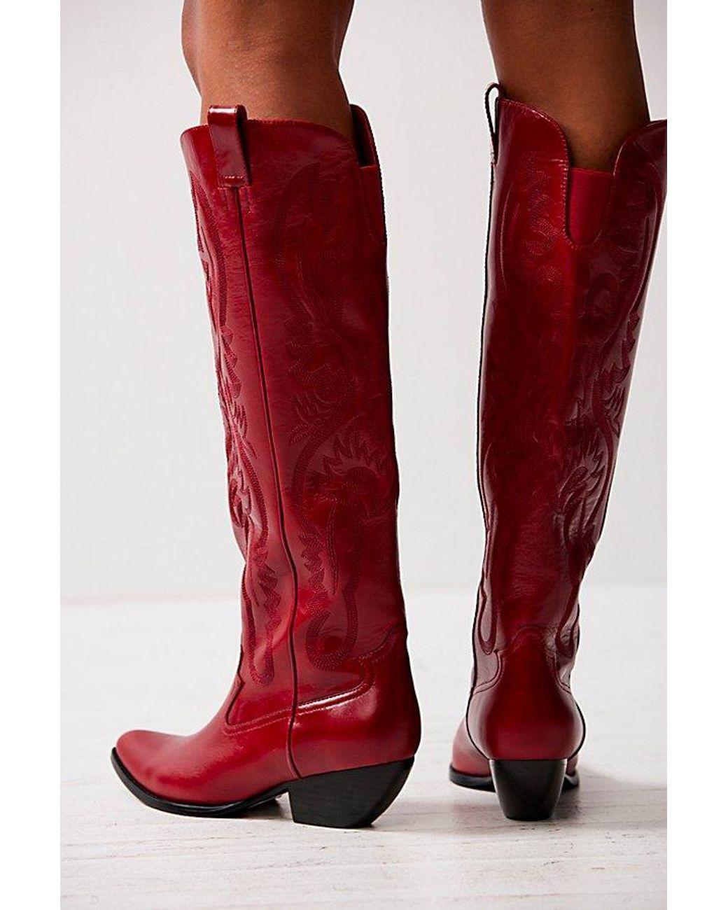 Women's Red Finn Tall Western Boots