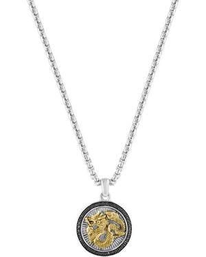 Effy Two-Tone Dragon Disc Pendant Necklace - Metallic