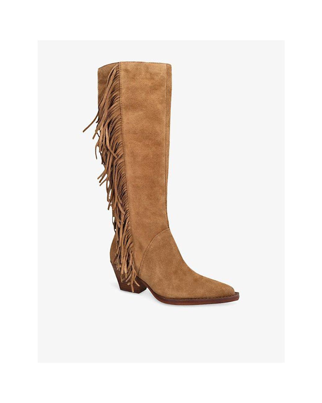 Women's Brown Roley Suede Heeled Boots