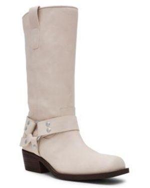 Dolce Vita Tanzy Tall Moto Boot Regular Wide Calf - White