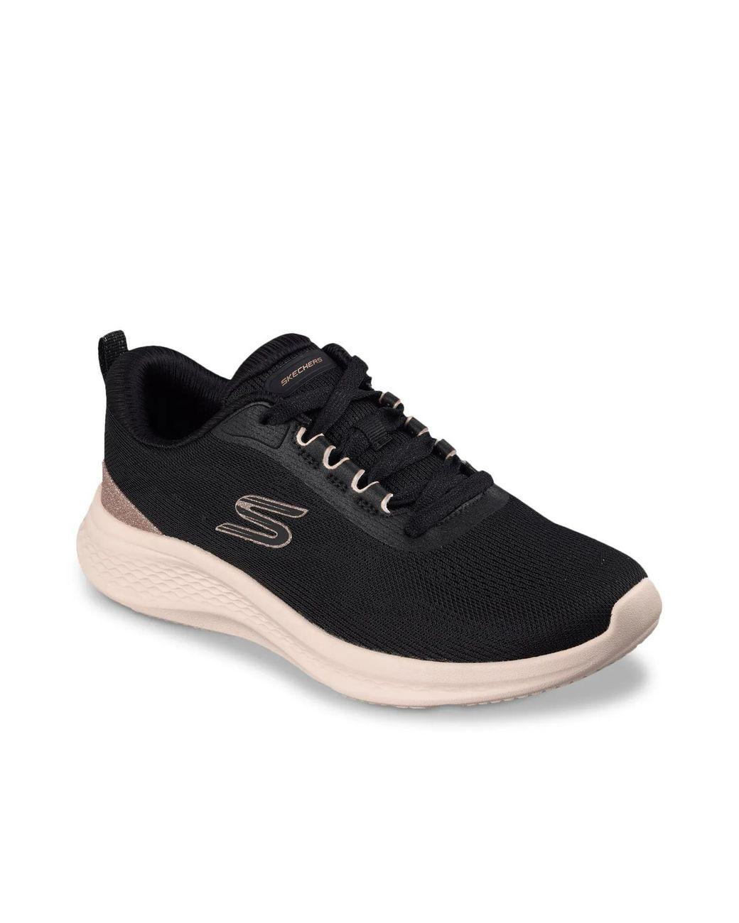 Women's Black Skechlite Pro 2.0 Brilliant Shimmer Sneaker