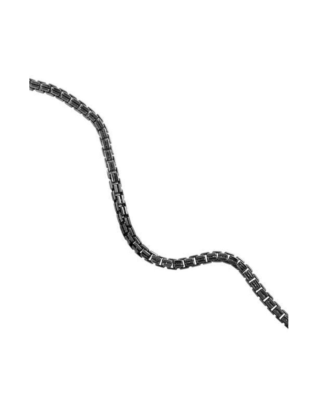 Men's Black Sterling Box Chain Necklace