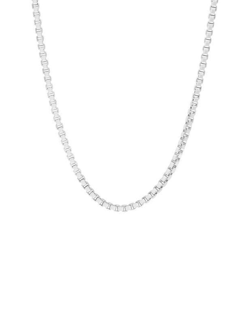 Men's Blue Sterling Box Chain Necklace