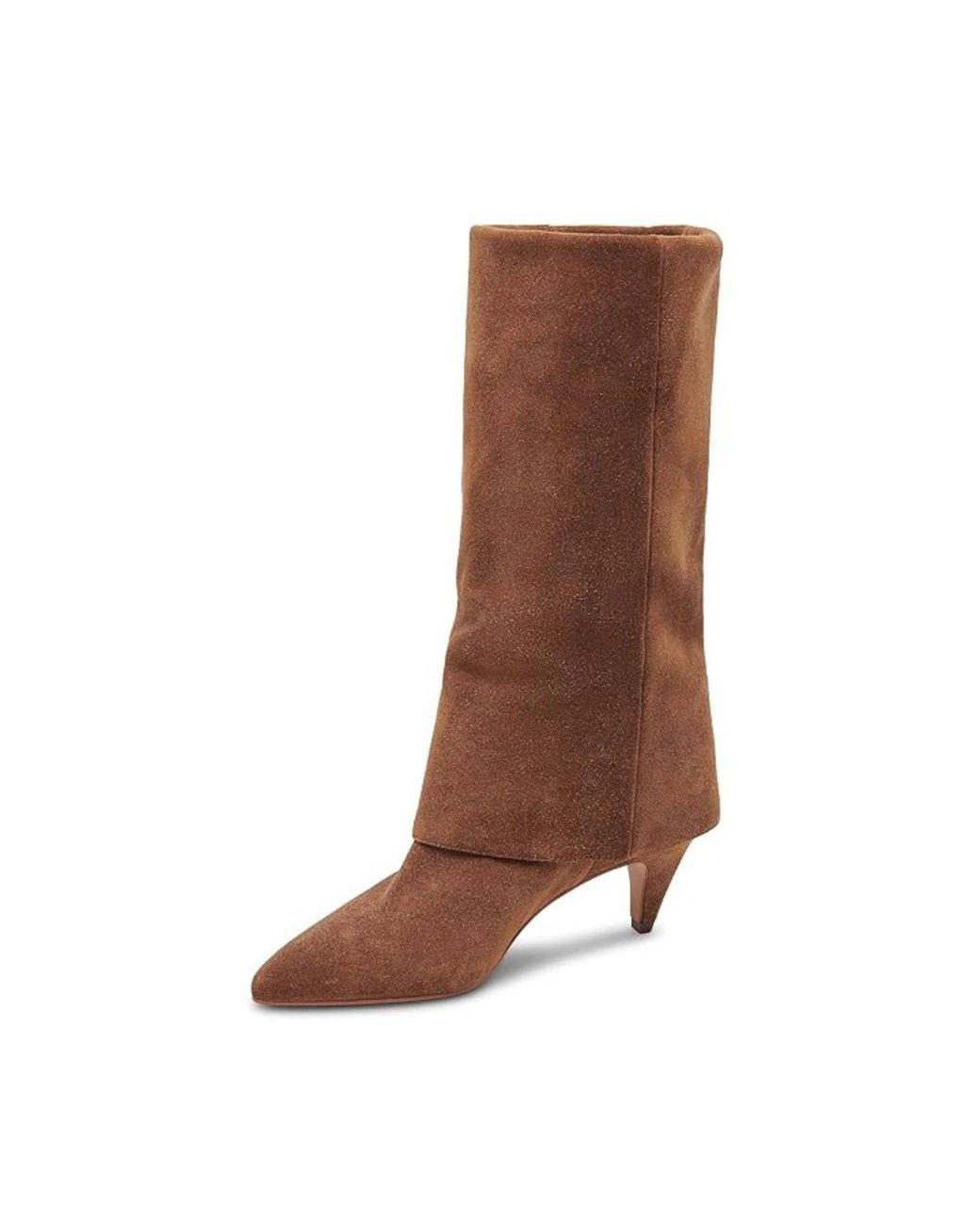 Women's Brown Dionne Boots Suede Pointed Toe Mid-Calf Rhs6943