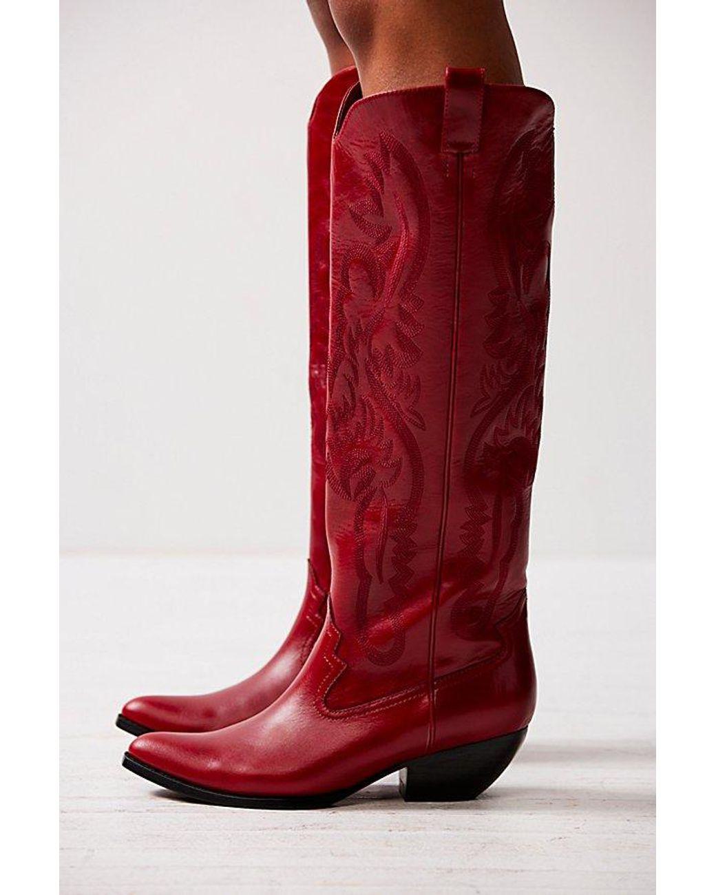 Women's Red Finn Tall Western Boots