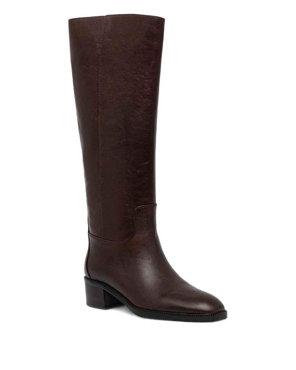 Women's Brown Lada Block-Heel Boots
