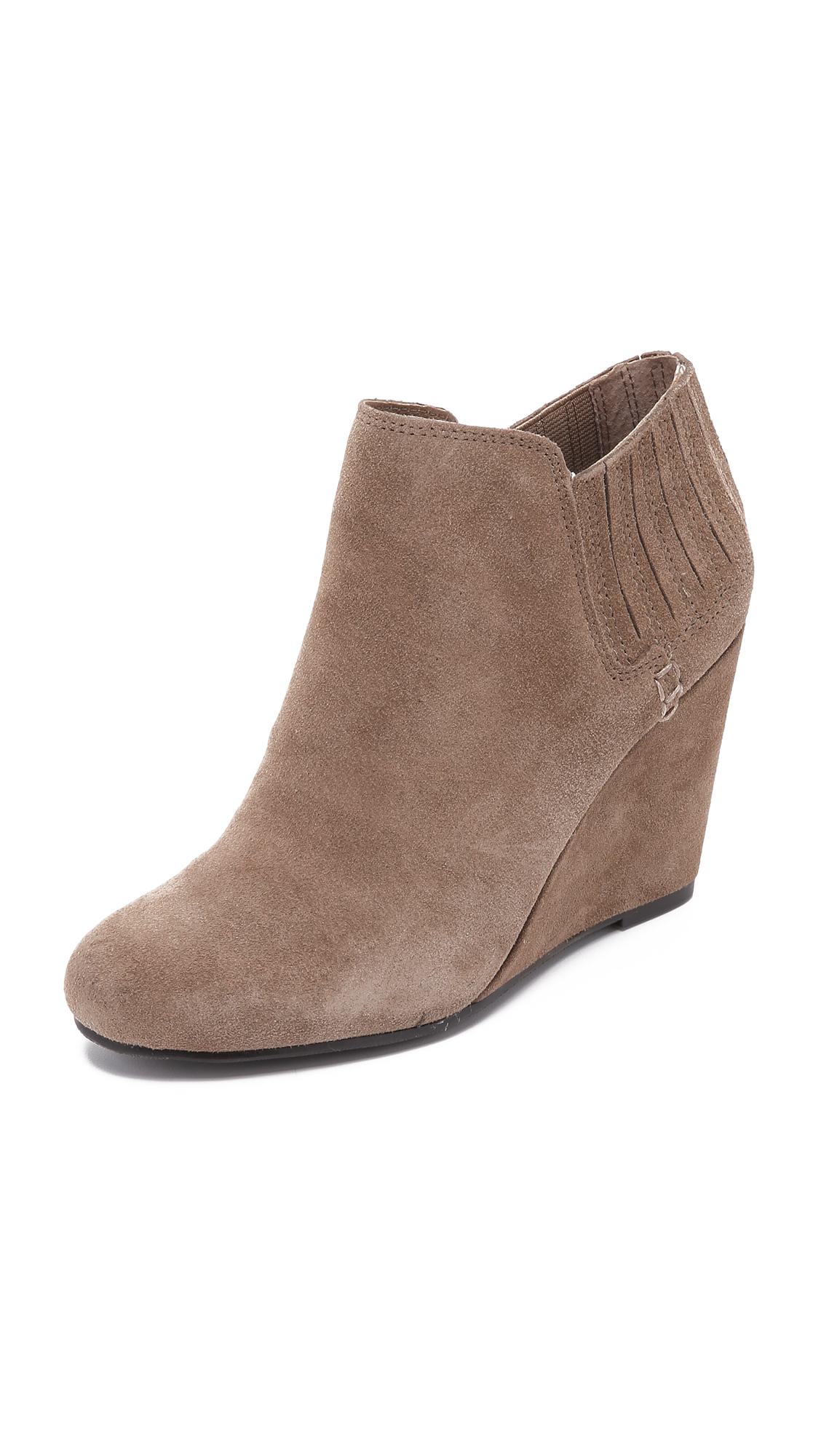 Dolce Vita Gwynn Suede Wedge Booties - Taupe