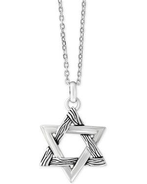 Effy Men's Textured Star Pendant Necklace In Sterling Silver - Metallic