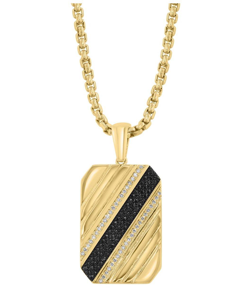 Men's Metallic Diamond Pendant Necklace (1/2 Ct. T.w.