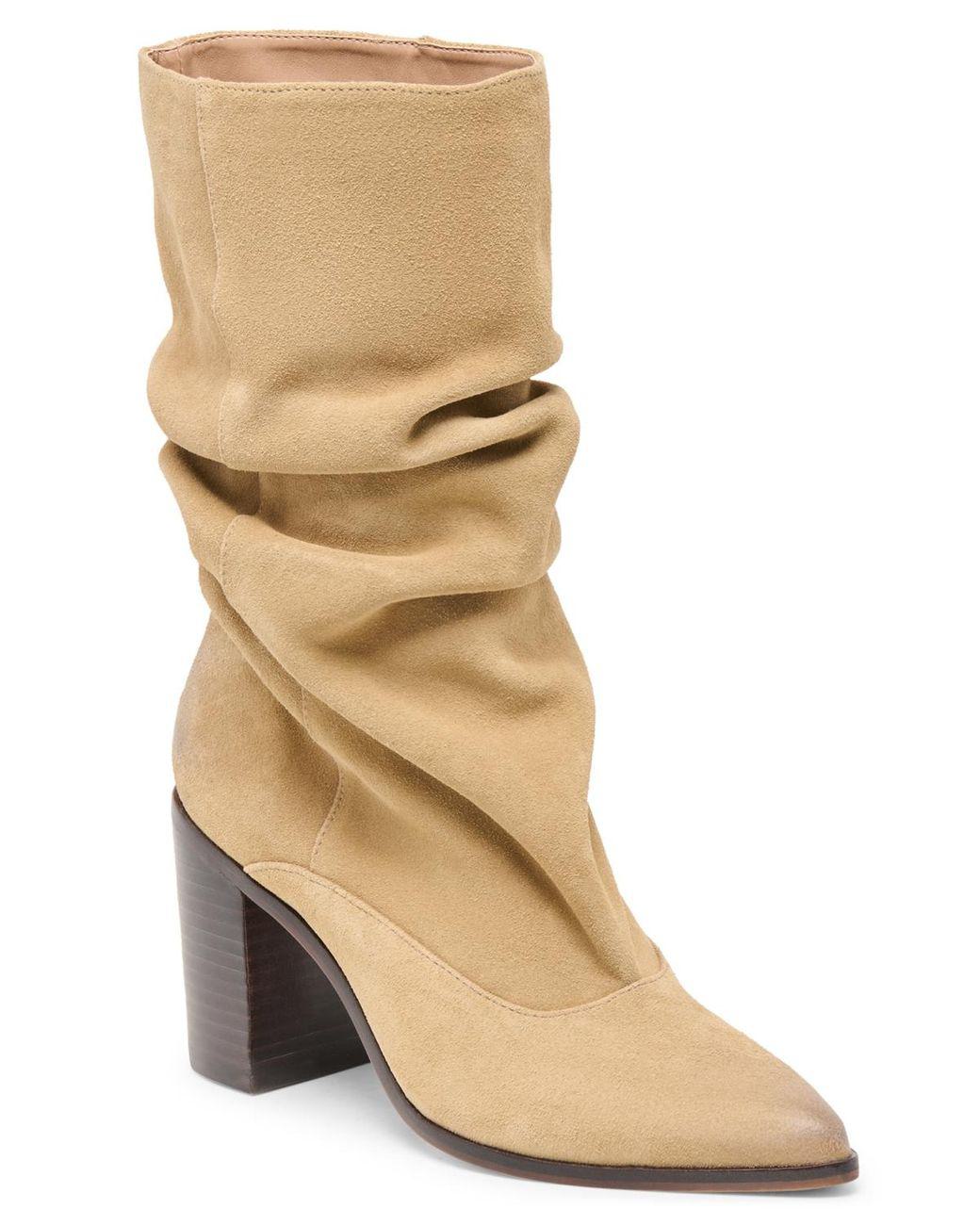 Women's Natural Talina Schrunchy Block Heel Boots