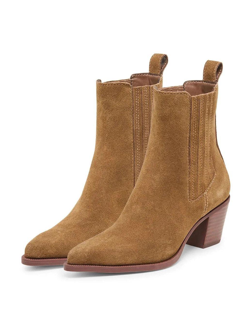 Women's Brown Steffi Boots Chestnut Suede Pointed Toe Bootie Zap1491