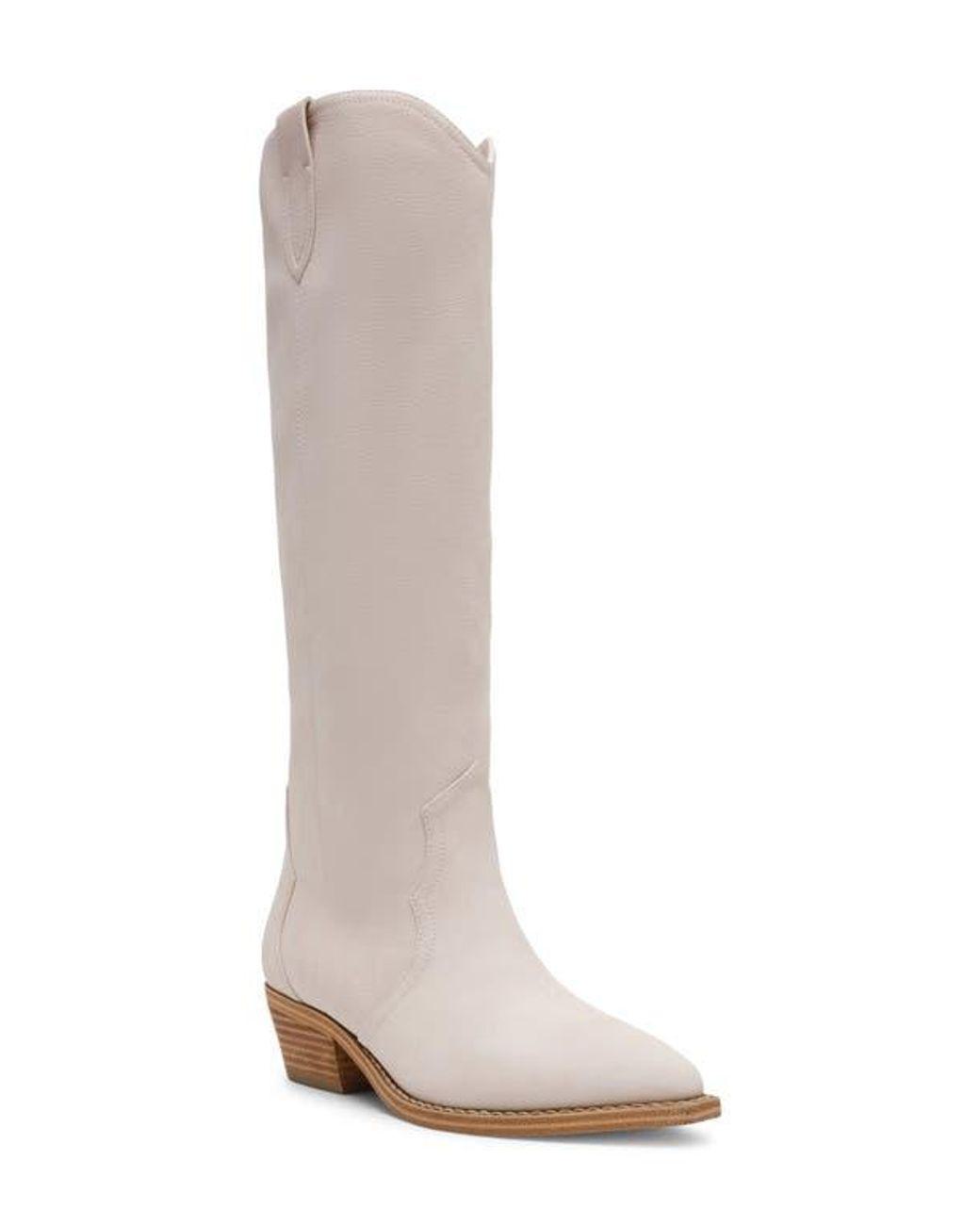 Women's White Kit Knee-high Cowboy Boots