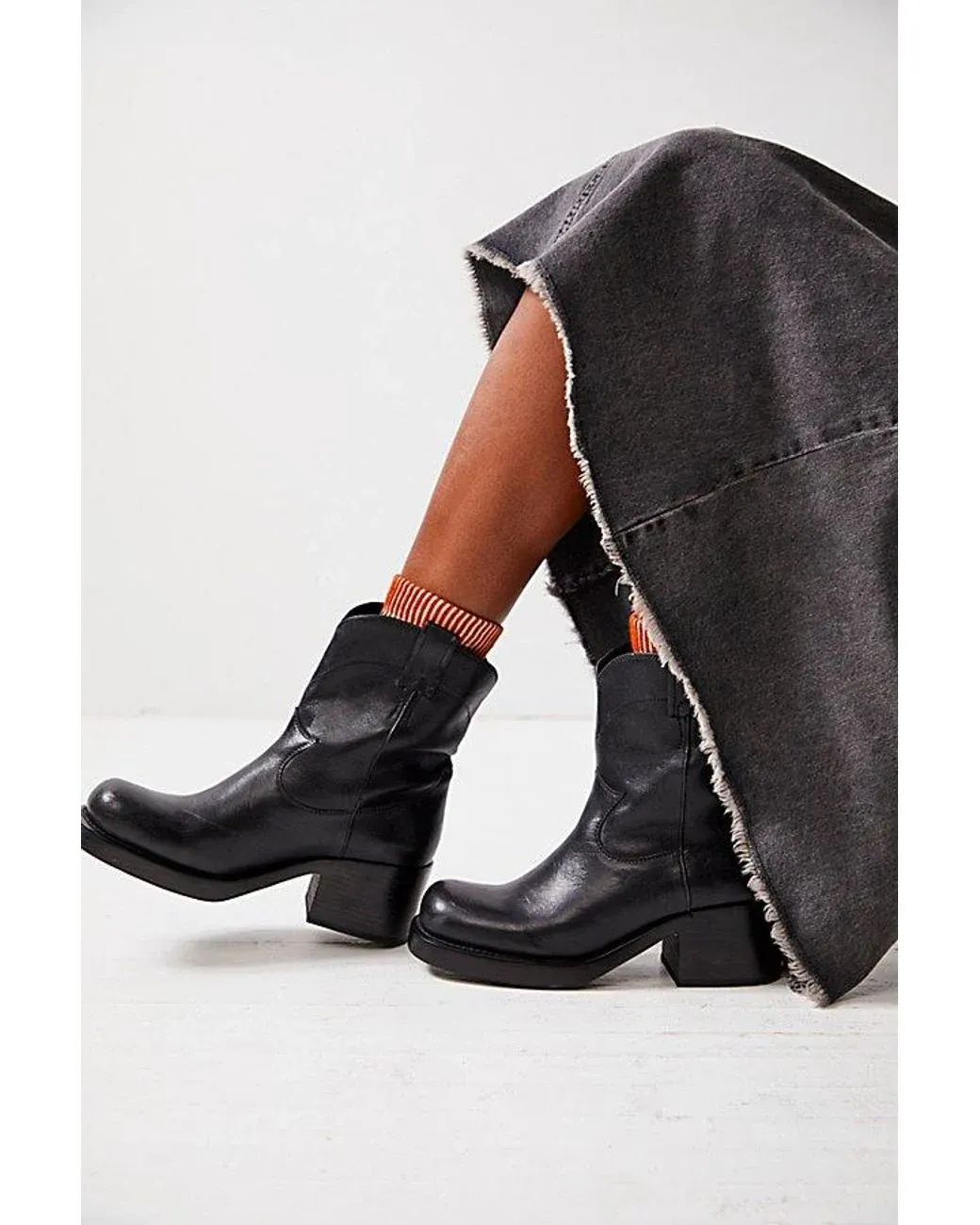 Women's Black Sleepy Cowboy Ankle Boots