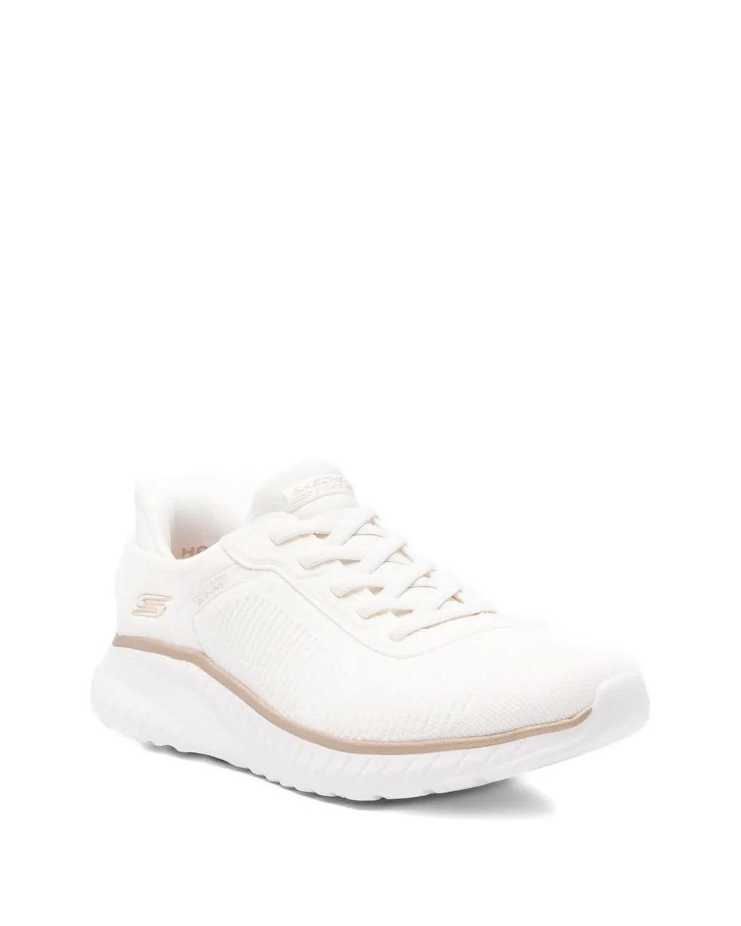 Women's White Bobs Sport Squad Chaos Lace-Up Sneakers
