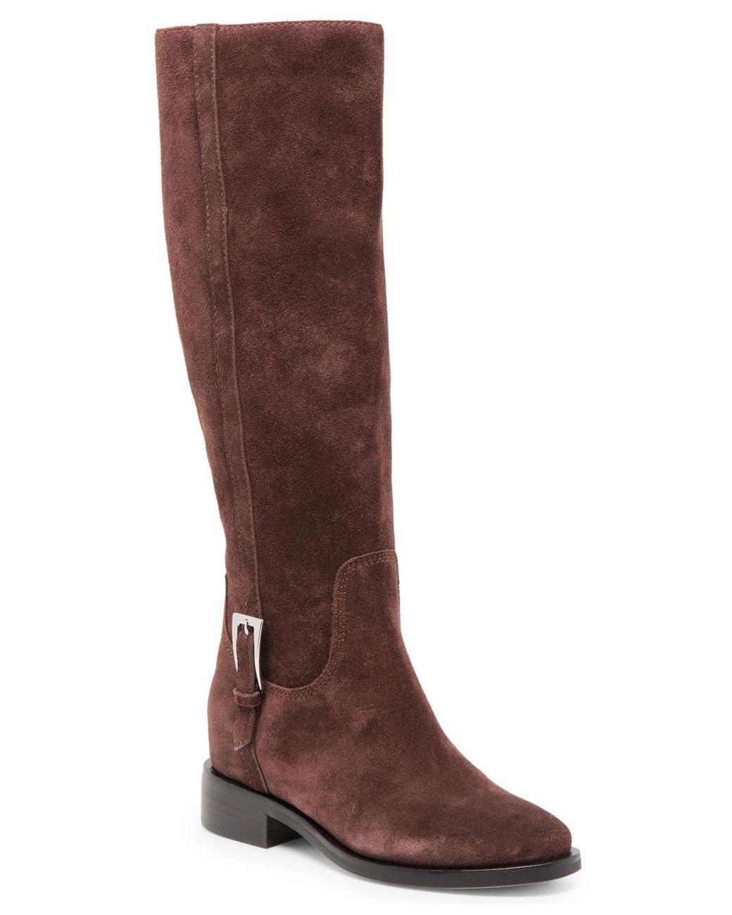 Women's Brown Kilian H2o Tall Knee-high Wide-calf Buckle Riding Boots