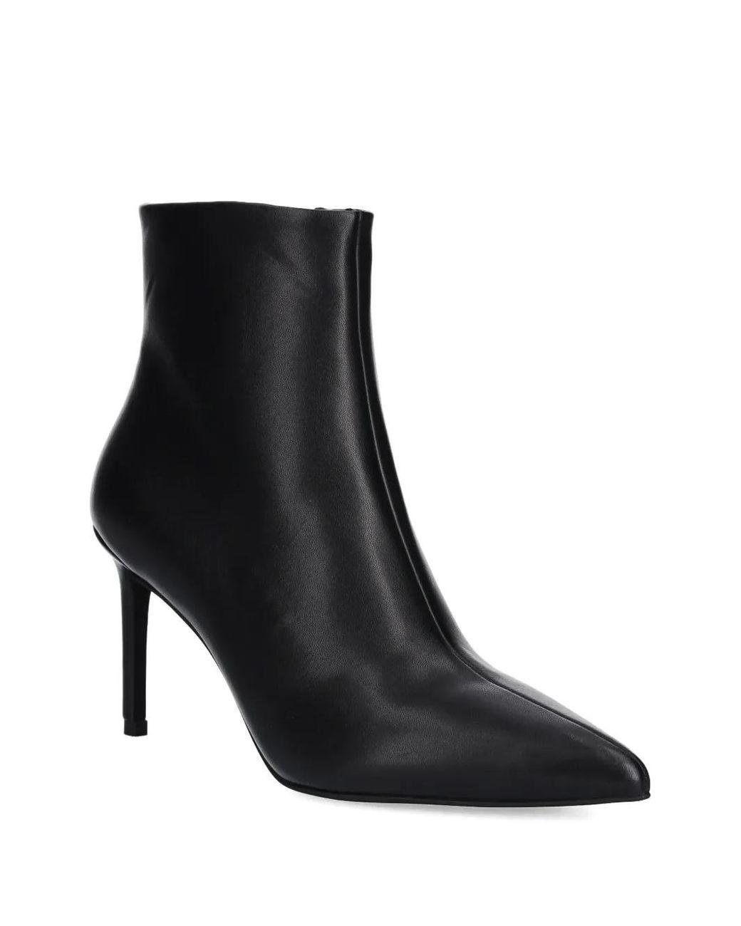 Women's Black Point-Toe Heeled Boots