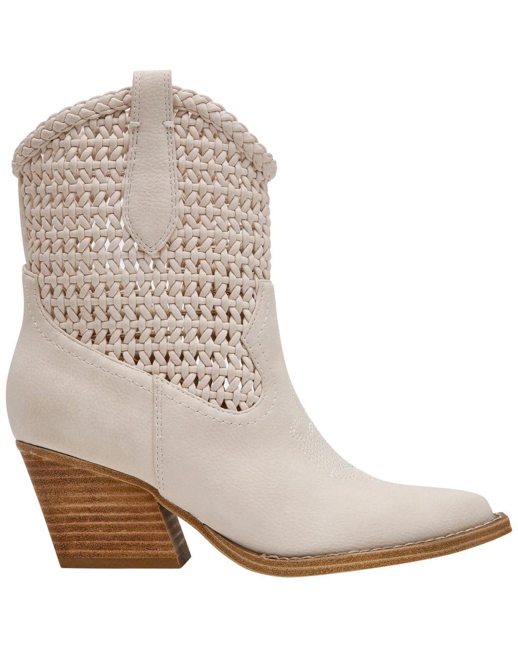 Women's Natural Alessia Woven Pull-on Cowboy Western Booties