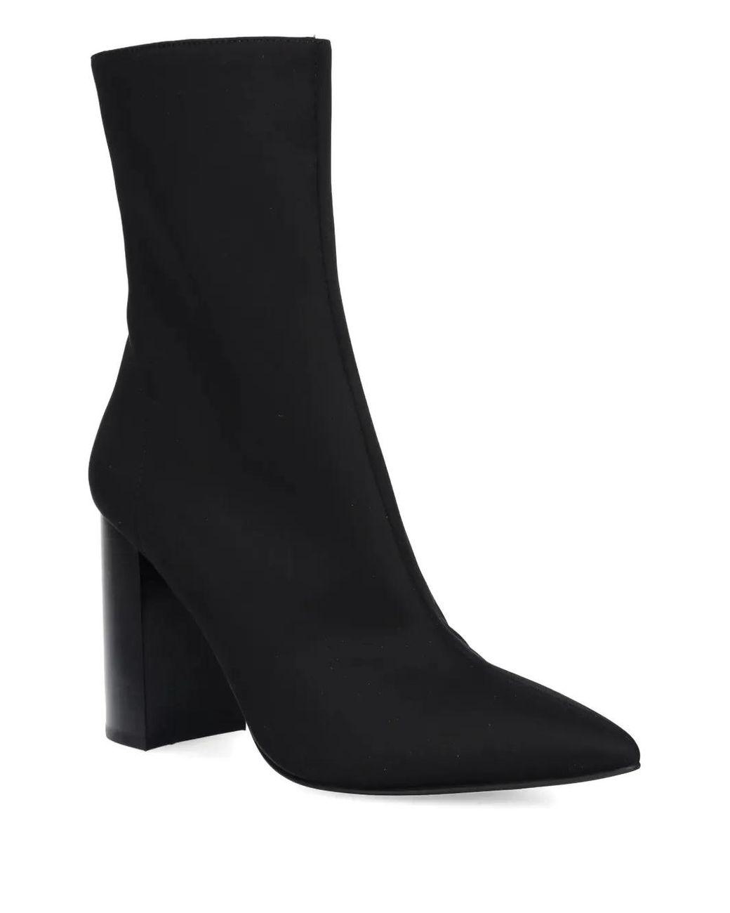 Women's Black Siren-24 Pointed Block-Heel Ankle Boots
