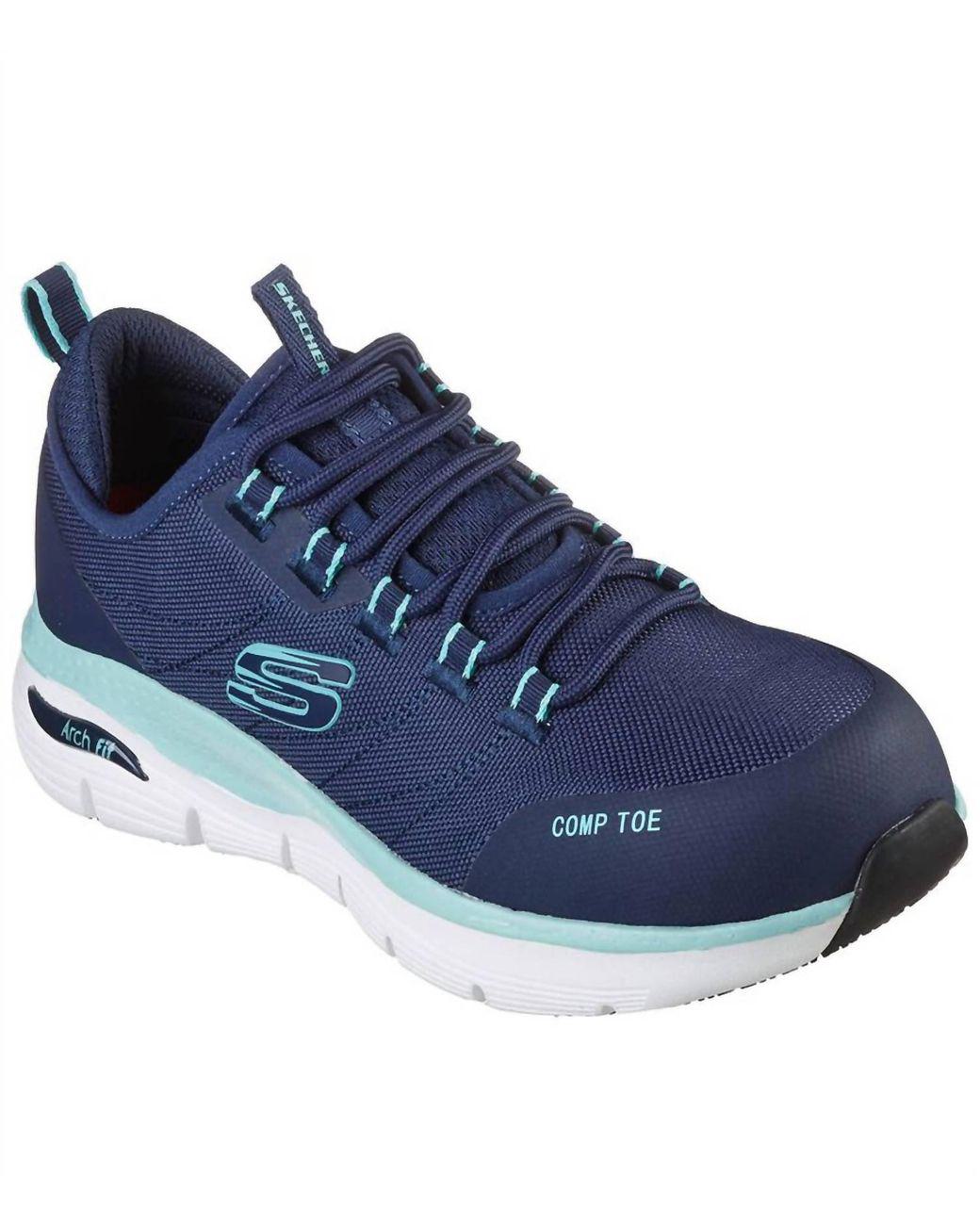Women's Blue Arch Fit Slip-Resistant Ebinal Sneakers