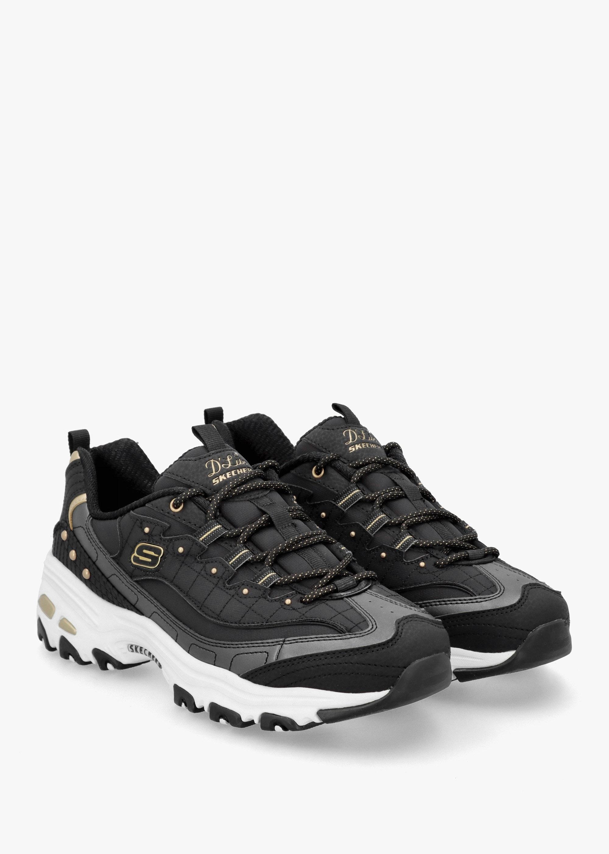 Skechers Women's D'lites Night Black & Gold Trainers