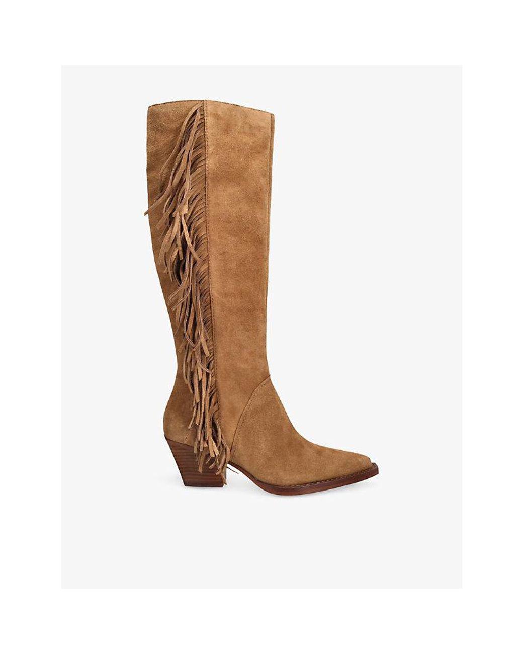 Women's Brown Roley Suede Heeled Boots