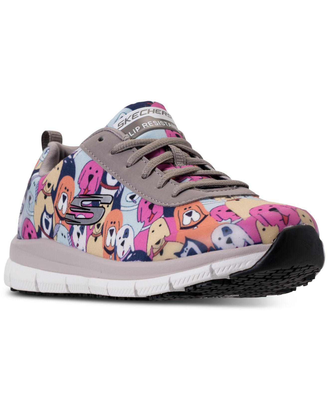 Skechers Comfort Flex Sr Hc Pro Health Care Professional Shoe,gray/multi,7.5 Medium Us